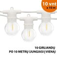 Välitingimustes kasutatav valguskett (LED tuled) 100 m Glow valge