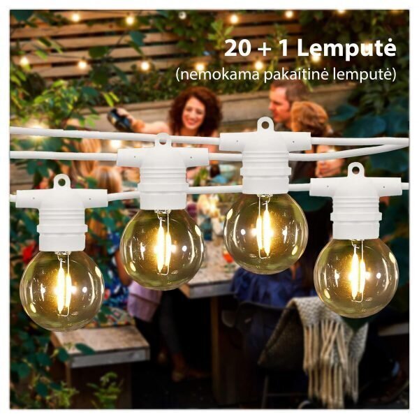 Välitingimustes kasutatav valguskett (LED tuled) 30 m Glow valge hind ja info | Jõulutuled | kaup24.ee