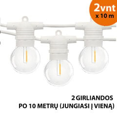 Välitingimustes kasutatav valguskett (LED tuled) 20 m Glow valge цена и информация | Гирлянды | kaup24.ee