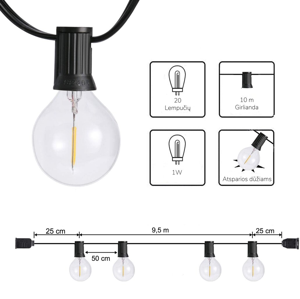 Välitingimustes kasutatav valguskett (LED tuled) 150 m Elegance hind ja info | Jõulutuled | kaup24.ee