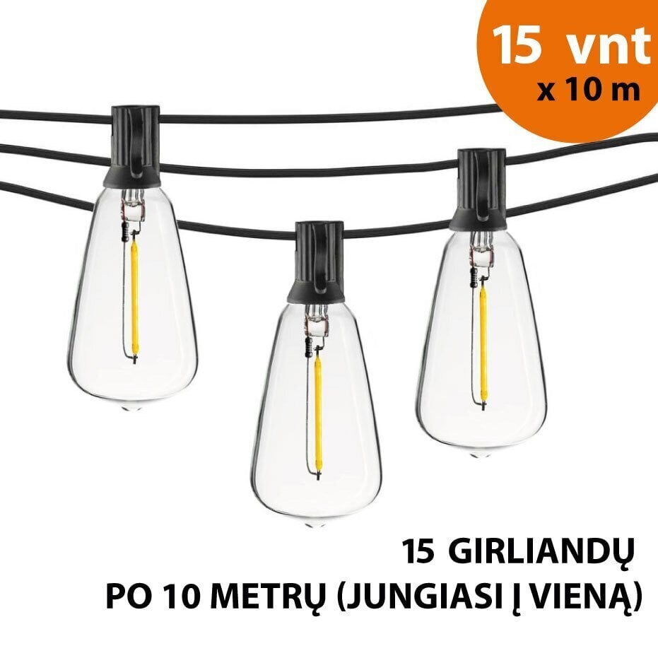 Välitingimustes kasutatav valguskett (LED tuled) 150 m Retro цена и информация | Jõulutuled | kaup24.ee