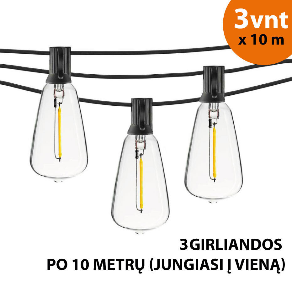 Välitingimustes kasutatav valguskett (LED tuled) 30 m Retro hind ja info | Jõulutuled | kaup24.ee