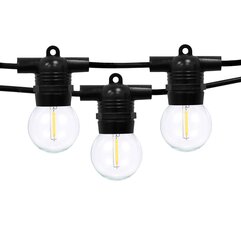 Välitingimustes kasutatav valguskett (LED tuled) 150 m Glow must цена и информация | Гирлянды | kaup24.ee