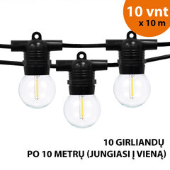 Välitingimustes kasutatav valguskett (LED tuled) 100 m Glow must цена и информация | Гирлянды | kaup24.ee