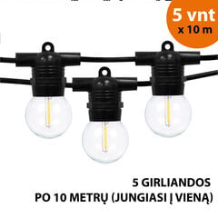 Välitingimustes kasutatav valguskett (LED tuled) 50 m Glow must цена и информация | Гирлянды | kaup24.ee