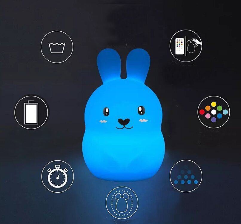 Silikoonist RGB lamp Bunny цена и информация | Lastetoa valgustid | kaup24.ee