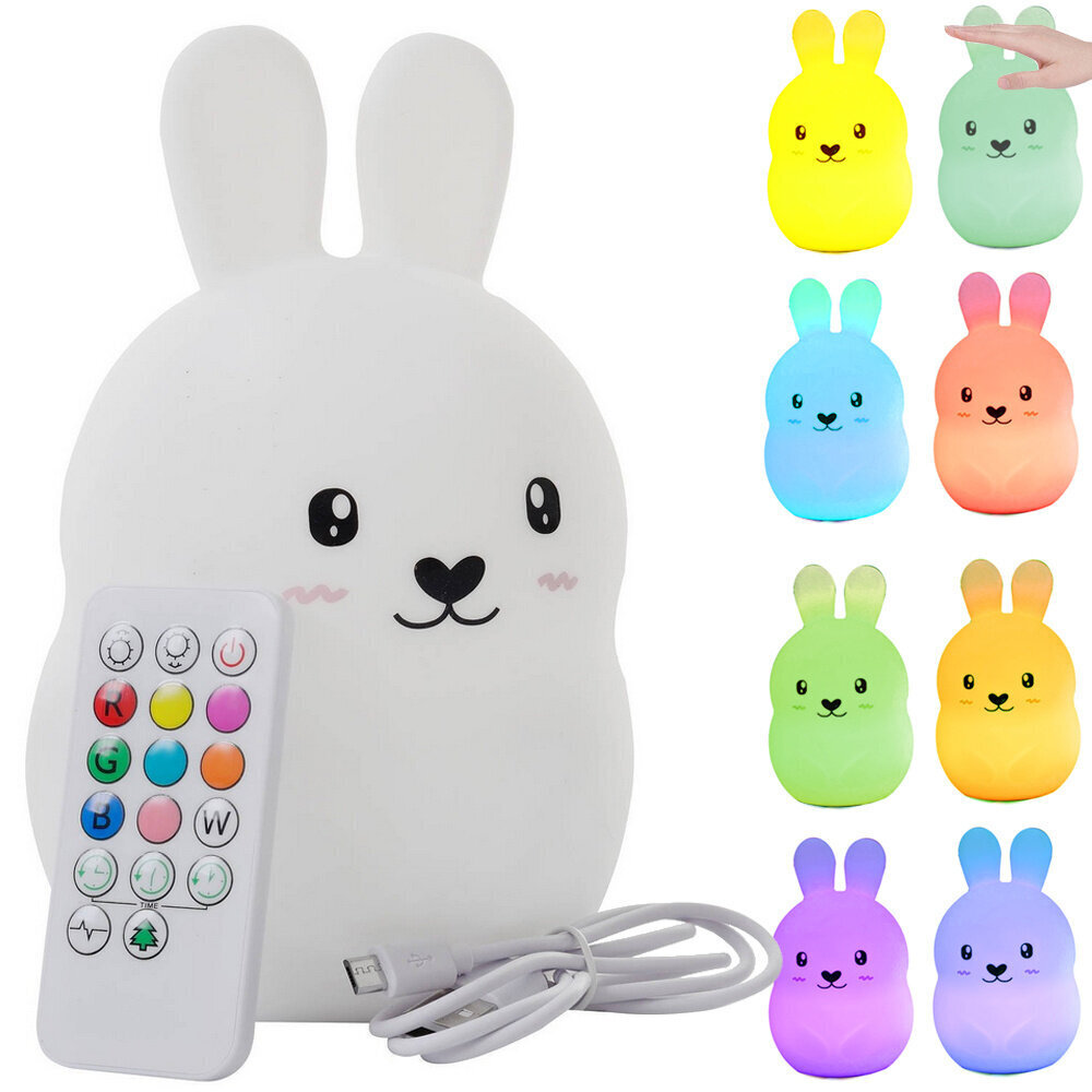 Silikoonist RGB lamp Bunny цена и информация | Lastetoa valgustid | kaup24.ee