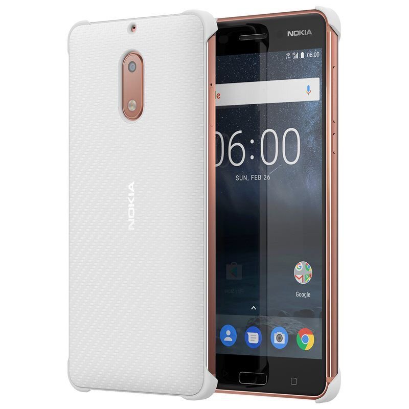 Nokia süsinikkiust ümbris CC-802 Nokia 6 pärlmuttervalge hind ja info | Telefoni kaaned, ümbrised | kaup24.ee