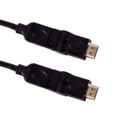 HDMI kaabel Esperanza EB197,180 HDMI V.1.4B, pööratavad pistikud, 3 m, must hind ja info | Kaablid ja juhtmed | kaup24.ee