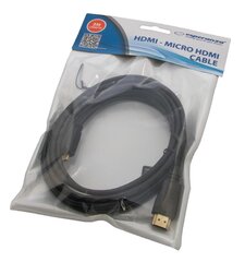 HDMI kaabel Esperanza EB205, micro HDMI-HDMI V.1.4B, 3 m, must hind ja info | Kaablid ja juhtmed | kaup24.ee