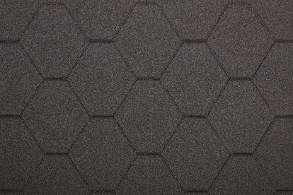 Asfaldisindlite komplekt Hexagonal Rock H340BLACK, must цена и информация | Katuse aluskatted | kaup24.ee