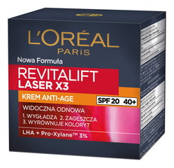 Näokreem L'oreal Paris Revitalift Laser X3 Anti-Aging Care SPF20 50 ml hind ja info | L'Oréal Paris Kosmeetika, parfüümid | kaup24.ee