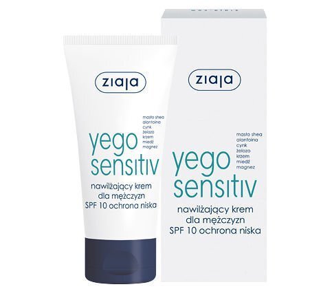 Meeste niisutav näokreem Ziaja Yego Sensitiv SPF10 50 ml hind ja info | Näokreemid | kaup24.ee