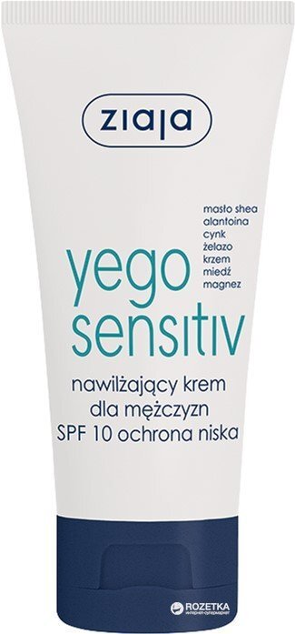 Meeste niisutav näokreem Ziaja Yego Sensitiv SPF10 50 ml hind ja info | Näokreemid | kaup24.ee