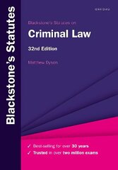 Blackstone's Statutes on Criminal Law 32nd Revised edition цена и информация | Книги по экономике | kaup24.ee