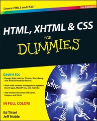 HTML, XHTML and CSS For Dummies, 7e 7th Edition цена и информация | Книги по экономике | kaup24.ee