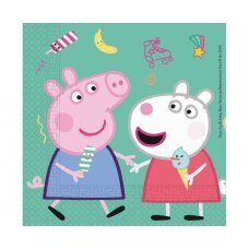 Pabersalvrätikud "Peppa Pig", 33 x 33 cm, 20 tk 91034 hind ja info | Ühekordsed nõud | kaup24.ee