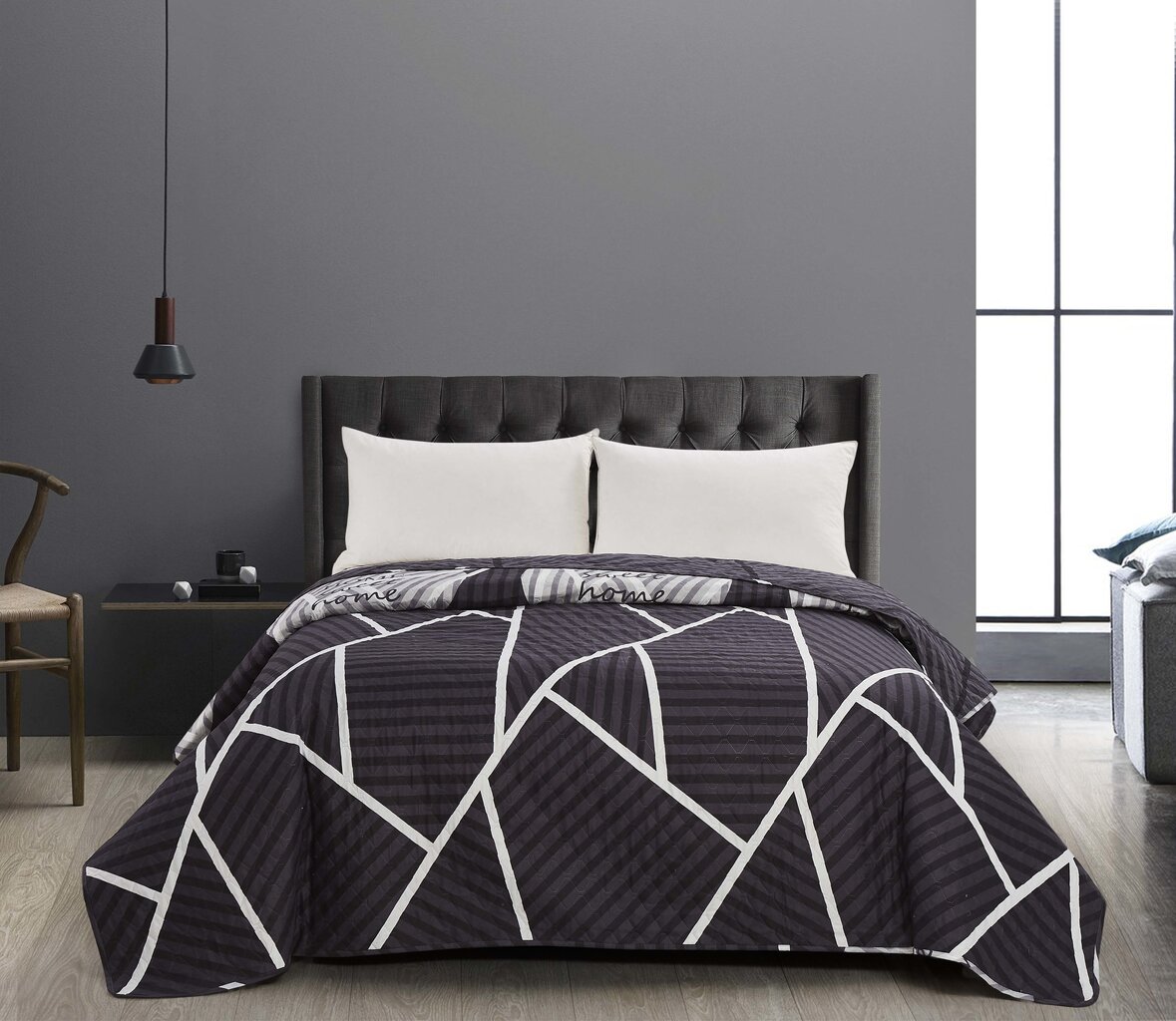 Kahepoolne voodikate Decoking Home Grey White, 200x220 cm hind ja info | Voodikatted, pleedid | kaup24.ee