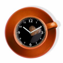 Seinakell koos trükiga Kohvi tass, oranž цена и информация | Часы | kaup24.ee