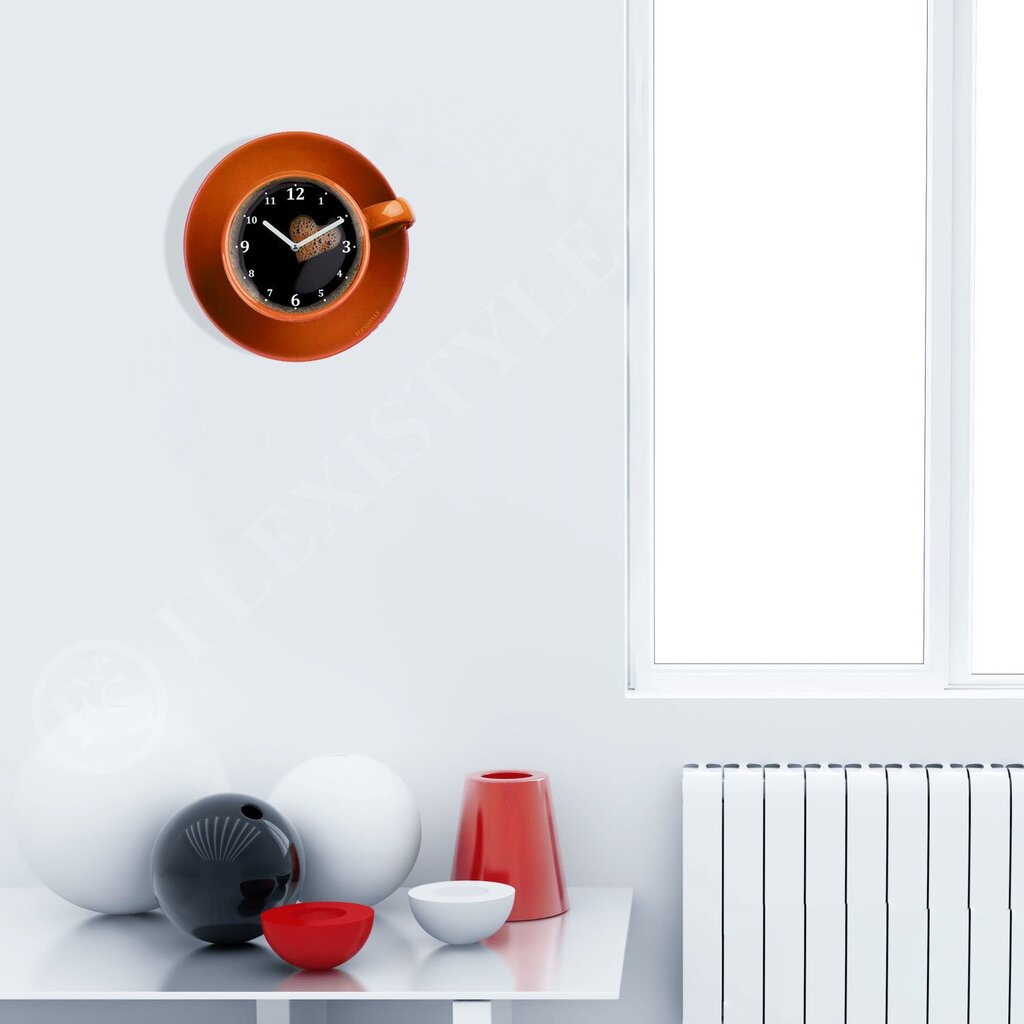 Seinakell koos trükiga Kohvi tass, oranž hind ja info | Kellad | kaup24.ee