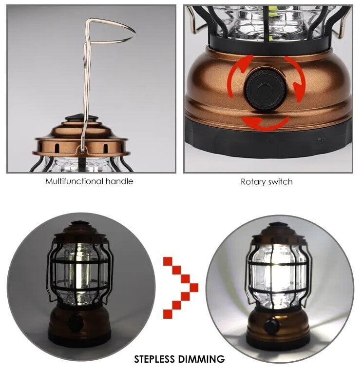 Turistilamp "Benson" 4,5V , 3 x AA - gold hind ja info | Valgustid ja lambid | kaup24.ee