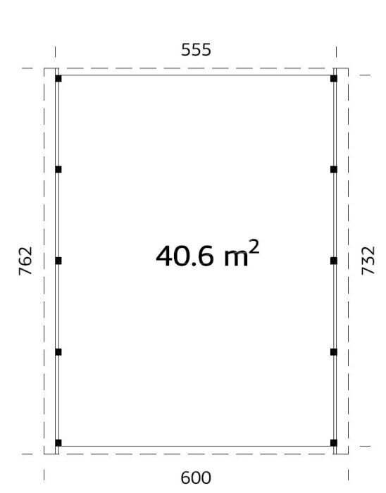 Autovarjualune 2-le autole 40,6 m² valkja puidukaitsega hind ja info | Kuurid ja aiamajad | kaup24.ee