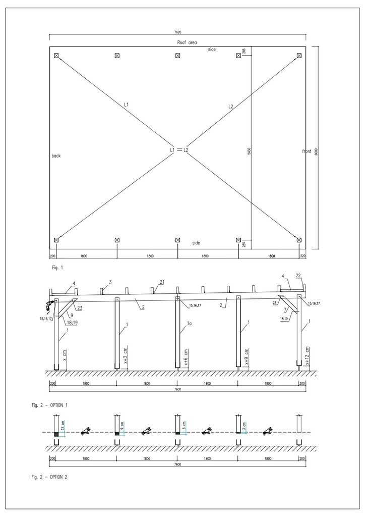 Autovarjualune 2-le autole 40,6 m² valkja puidukaitsega hind ja info | Kuurid ja aiamajad | kaup24.ee