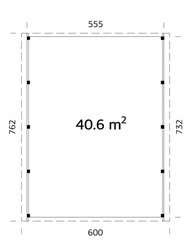 Autovarjualune 2-le autole 40,6 m² valge alusvärviga hind ja info | Kuurid ja aiamajad | kaup24.ee