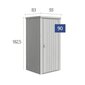 Aiakuur Equipment Locker 90, (93 x 83 x 182,5 cm), metallik kvartshall; цена и информация | Aiatööriistad | kaup24.ee