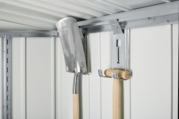 Aiakuur Equipment Locker 90, (93 x 83 x 182,5 cm), metallik kvartshall; цена и информация | Aiatööriistad | kaup24.ee