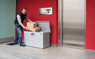 Pakikarp - PAKET BOX metallik tumehall 101x46x61 cm (195L), tumehall metallik hind ja info | Aiatööriistad | kaup24.ee