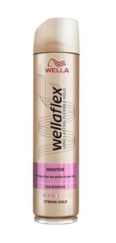 Лак для волос для чувствительной кожи Wellaflex Sensitive Strong Hold 250 мл цена и информация | Средства для укладки волос | kaup24.ee