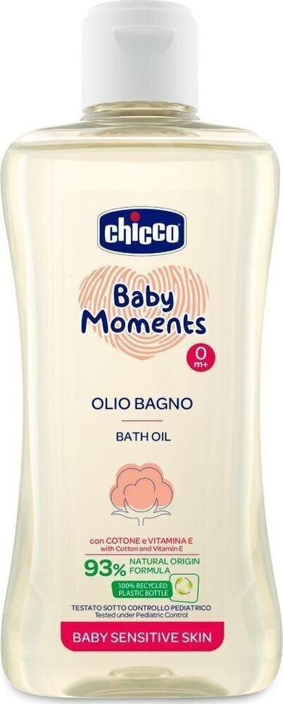 Õli tundlikule nahale Chicco Baby Moments Bath oil for sensitive skin, 200 ml hind ja info | Laste ja ema kosmeetika | kaup24.ee