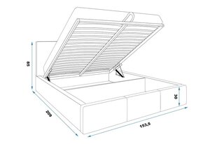 Voodi tõstemehhanismiga BMS612 Sinine hind ja info | Voodid | kaup24.ee