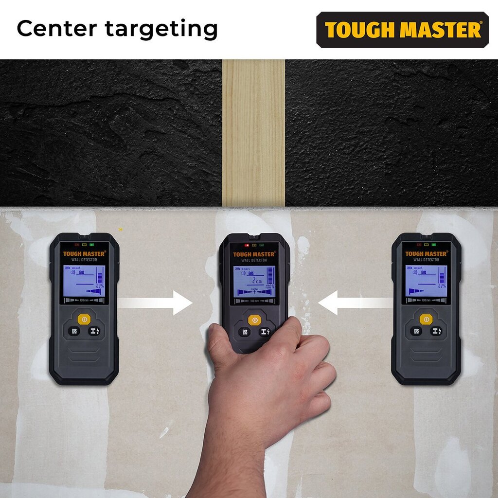 Metalli, puidu, kaabli detektor UK BRAND, TOUGH MASTER® TM-WD100 hind ja info | Käsitööriistad | kaup24.ee