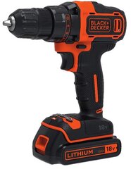 Аккумуляторная дрель / сверло Black&Decker BDCDD186KB цена и информация | Шуруповерты, дрели | kaup24.ee