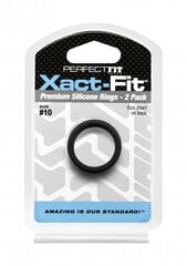 Кольца для пениса Perfectfitbrand Xact-Fit размер 10, 2шт, черный цвет цена и информация | Эрекционные кольца, насадки на пенис | kaup24.ee