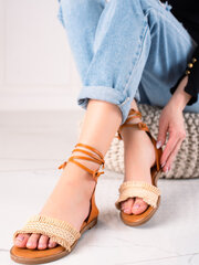 Naiste nööriga sandaalid Shelovet, beežid hind ja info | Naiste sandaalid | kaup24.ee