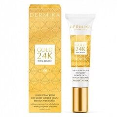 Luksuslik kreem silmaümbruse nahale päevaks ja ööks Dermika Gold 24K Total Benefit, 15ml hind ja info | Silmakreemid, seerumid | kaup24.ee