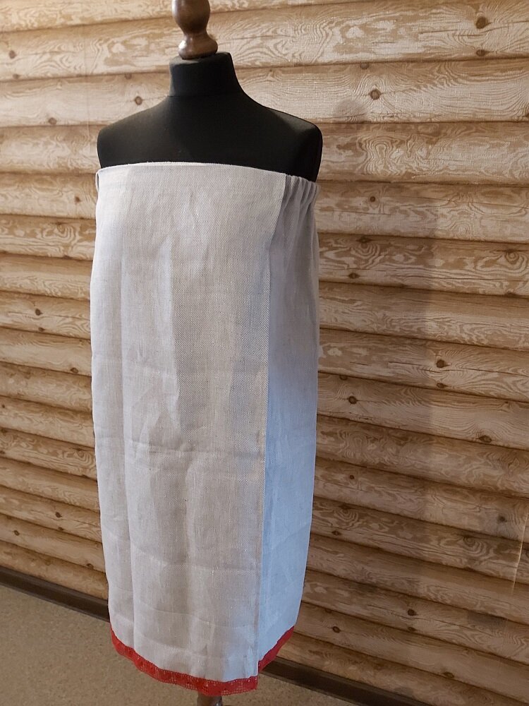 Komplekt: Linasest riidest saunakleit naistele ja linasest riidest rätik 80x150cm, (värvus - helehall), Suurus: M/L hind ja info | Sauna aksessuaarid | kaup24.ee