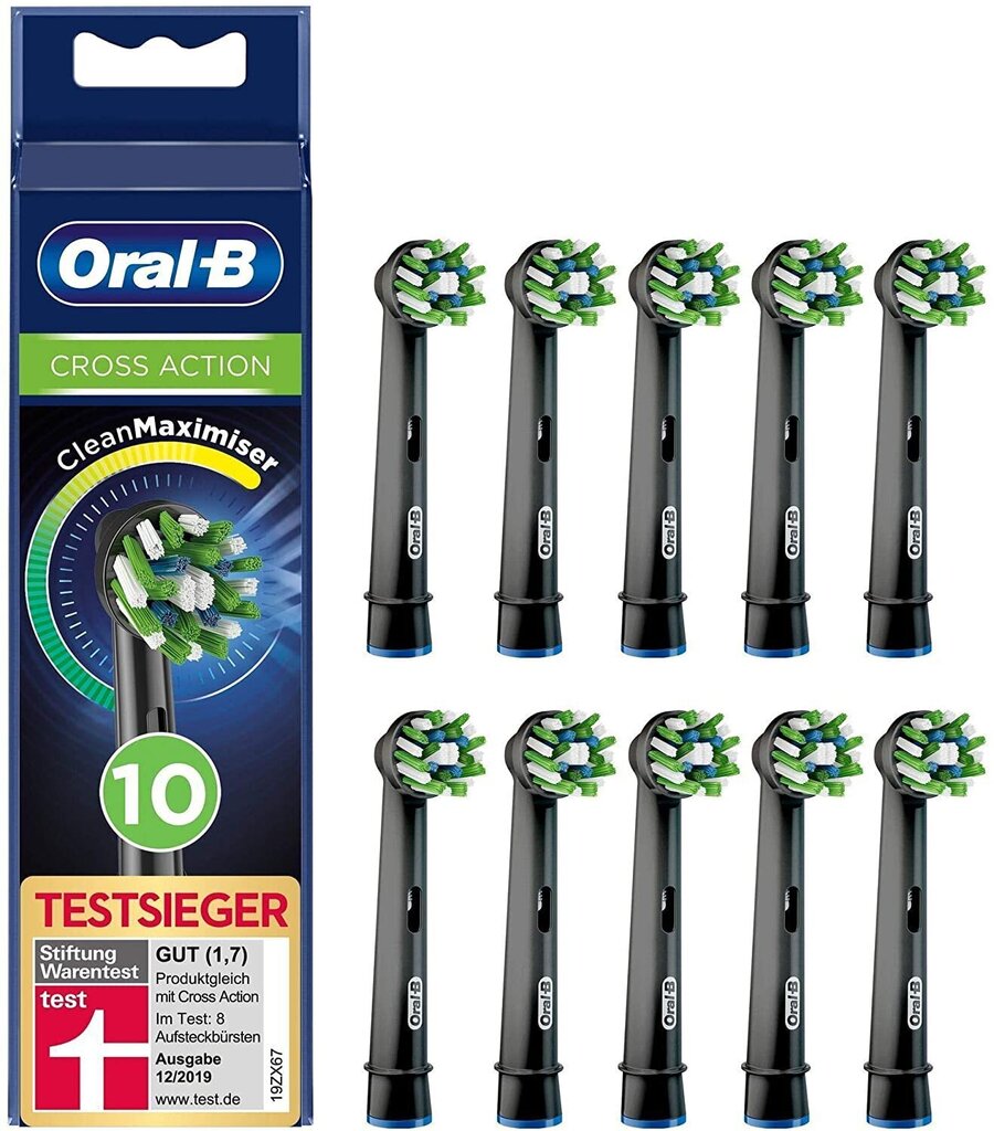 hambaharjaotsikud ORAL-B Crossaction must 10 tk цена и информация | Elektriliste hambaharjade otsikud | kaup24.ee