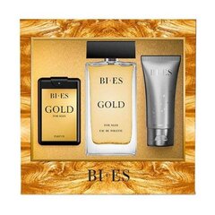 Bi-es Gold Men komplekt EDT 90ml+EDT 15ml+dušigeel 50m hind ja info | Meeste parfüümid | kaup24.ee