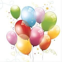 Pabersalvrätikud Birthday Balloons, 33 x 33 cm, 20 tk Daisy 010001 hind ja info | Ühekordsed nõud | kaup24.ee