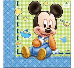 Салфетки бумажные  «Mickey Baby», 33 x 33 см, 20 шт цена и информация | Праздничная одноразовая посуда | kaup24.ee