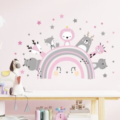 Детская наклейка на стену «Розовая радуга в стиле бохо» цена и информация | Декоративные наклейки | kaup24.ee