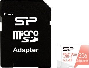 Silicon Power microSDXC Card 256ГБ UHS-I U3 A1 Class 10 V30 + адаптер цена и информация | Silicon Power Мобильные телефоны, Фото и Видео | kaup24.ee