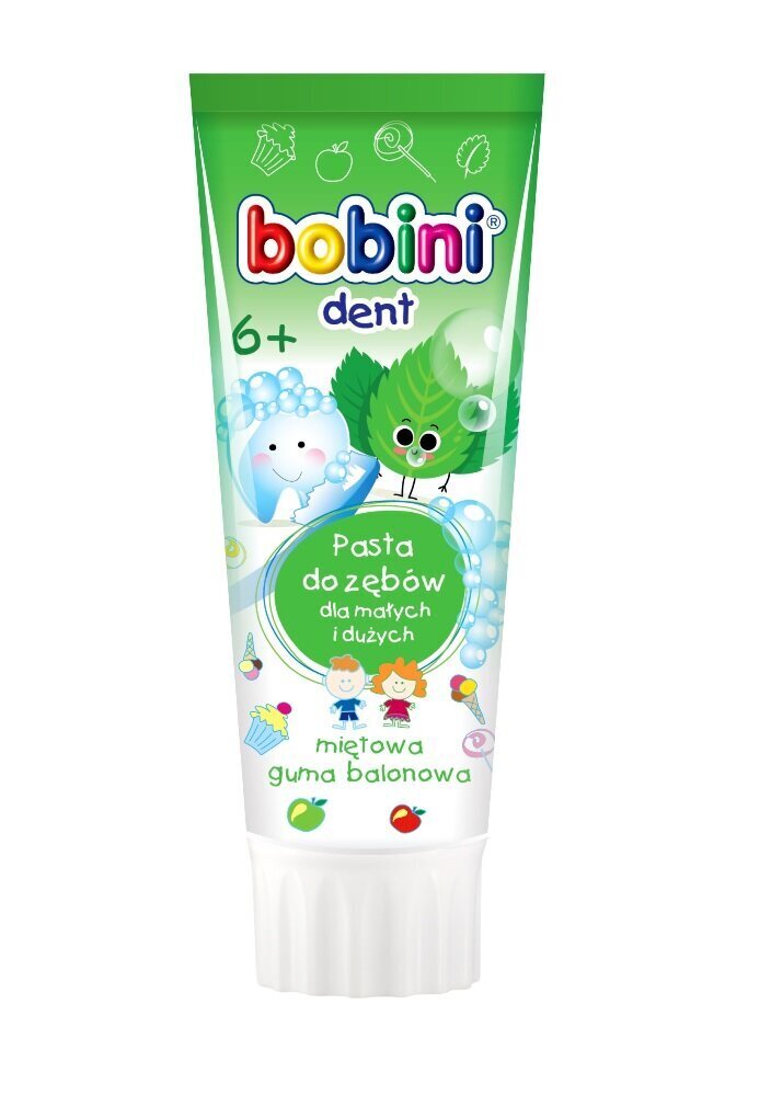 Hambapasta lastele Bobini Bubble Gum 6+, 75 ml цена и информация | Suuhügieen | kaup24.ee