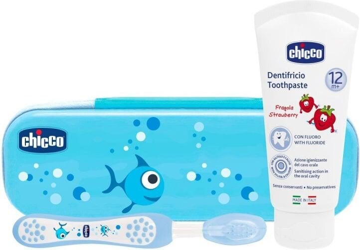 Fluoriidiga hambapasta ja hambaharja komplekt lastele Chicco цена и информация | Suuhügieen | kaup24.ee
