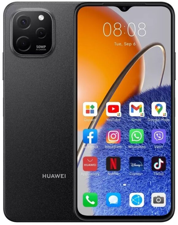 Huawei nova Y61 4/64GB 51097HLH Midnight Black цена и информация | Telefonid | kaup24.ee