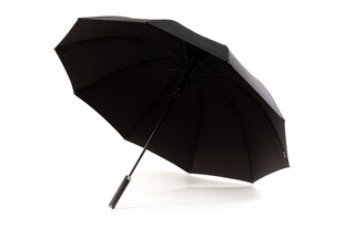 Vihmavarjukepp 10 kodarat kummeeritud käepidemega Soft Touch, must цена и информация | Мужские зонты | kaup24.ee